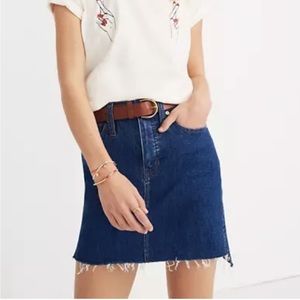 Madewell Stretch Denim Straight Mini Skirt: Step-Hem Edition, size 29